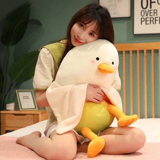 Banana ducks soft plush toy mango getting hugged 